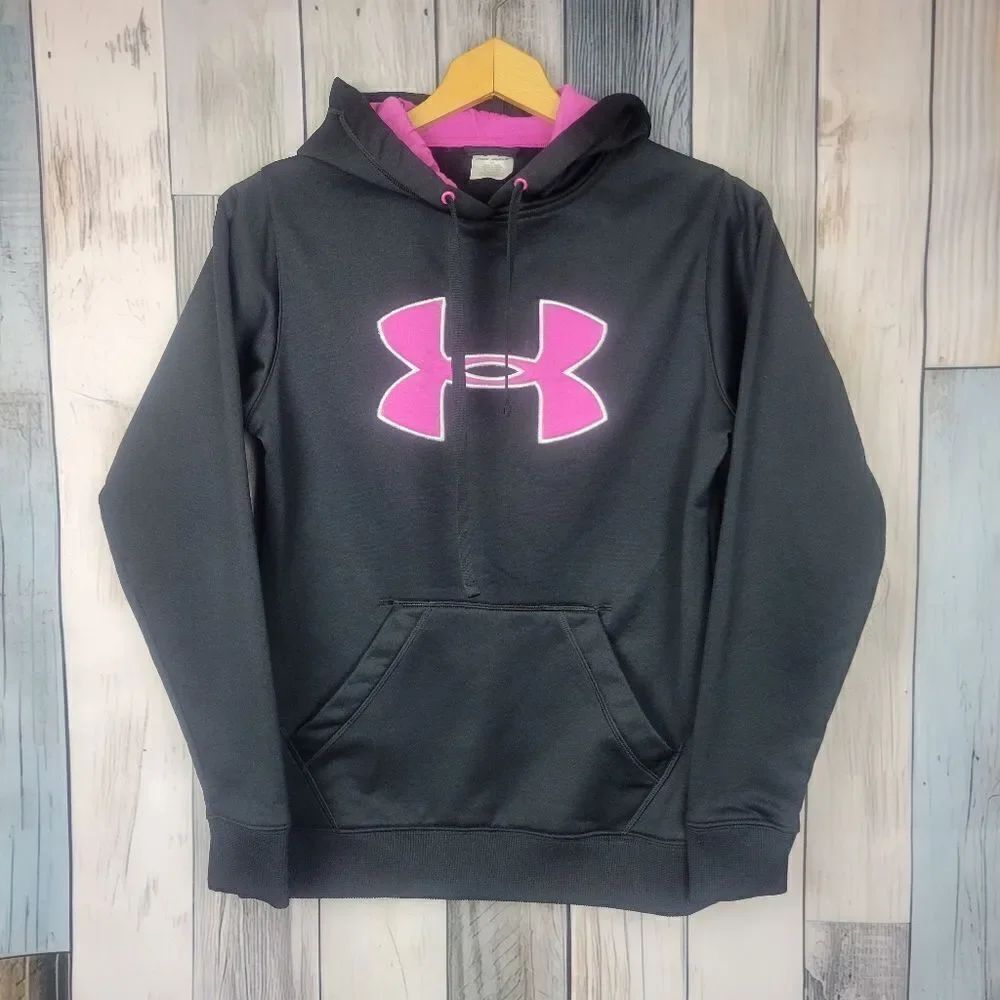 Under Armour Black Purple Sweatshirt Hoodie size Small